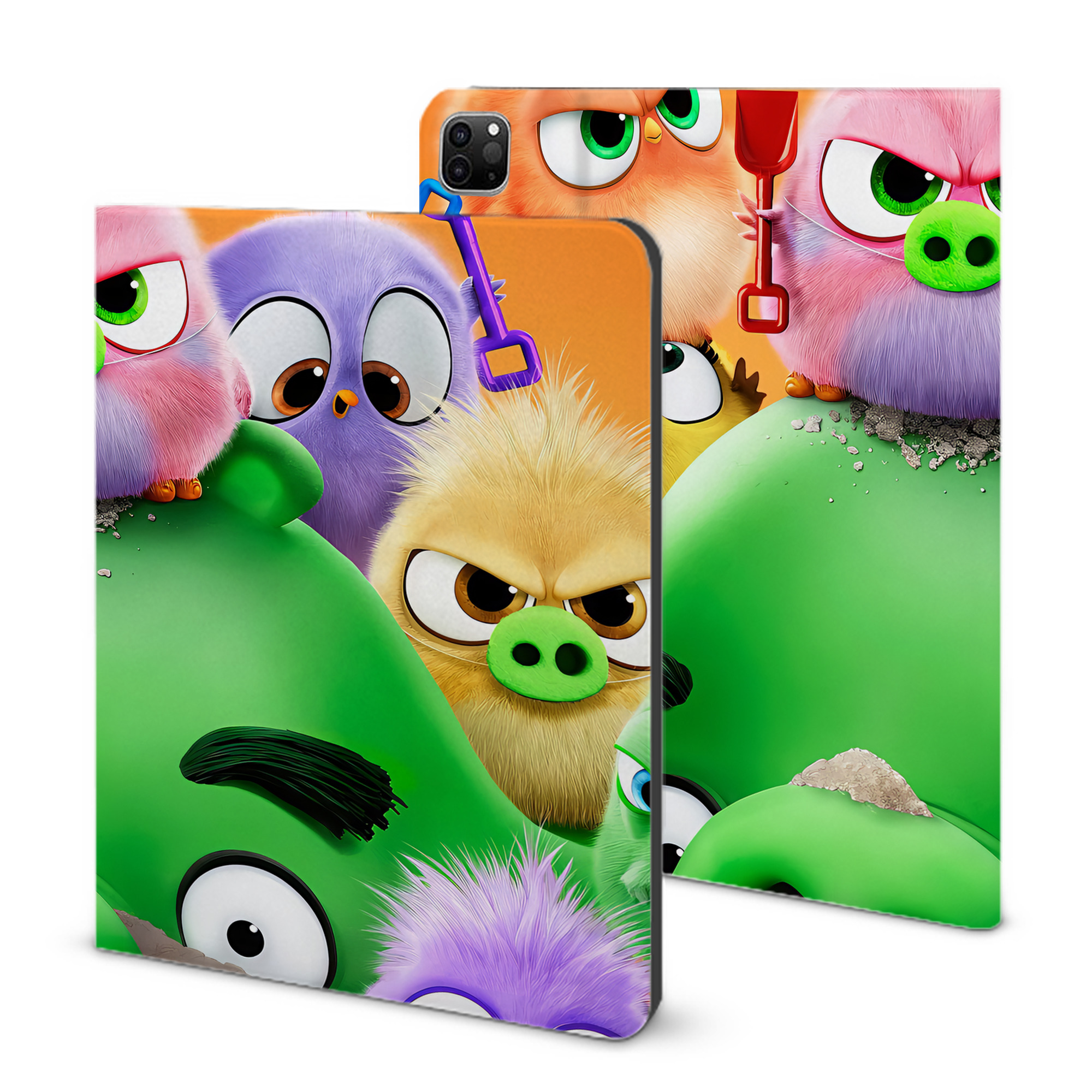 （画像用） Angry Birds アングリーバード IPad ケース ブック型 PUレザー TPU 耐衝撃 軽量 薄型 ペン収納なし 全面保護 IPad 各モデル対応